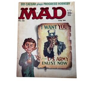 Mad Magazine #48 VG- Uncle Sam Cover Silver Age Mag